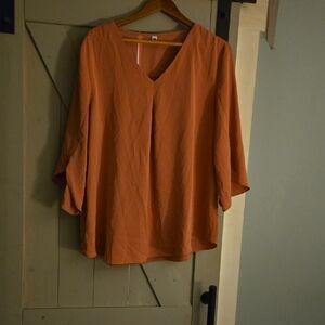 Women's V-Neck Rust Top